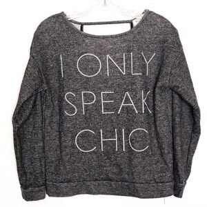 Open Back Graphic Funny Chic  Sweatshirt